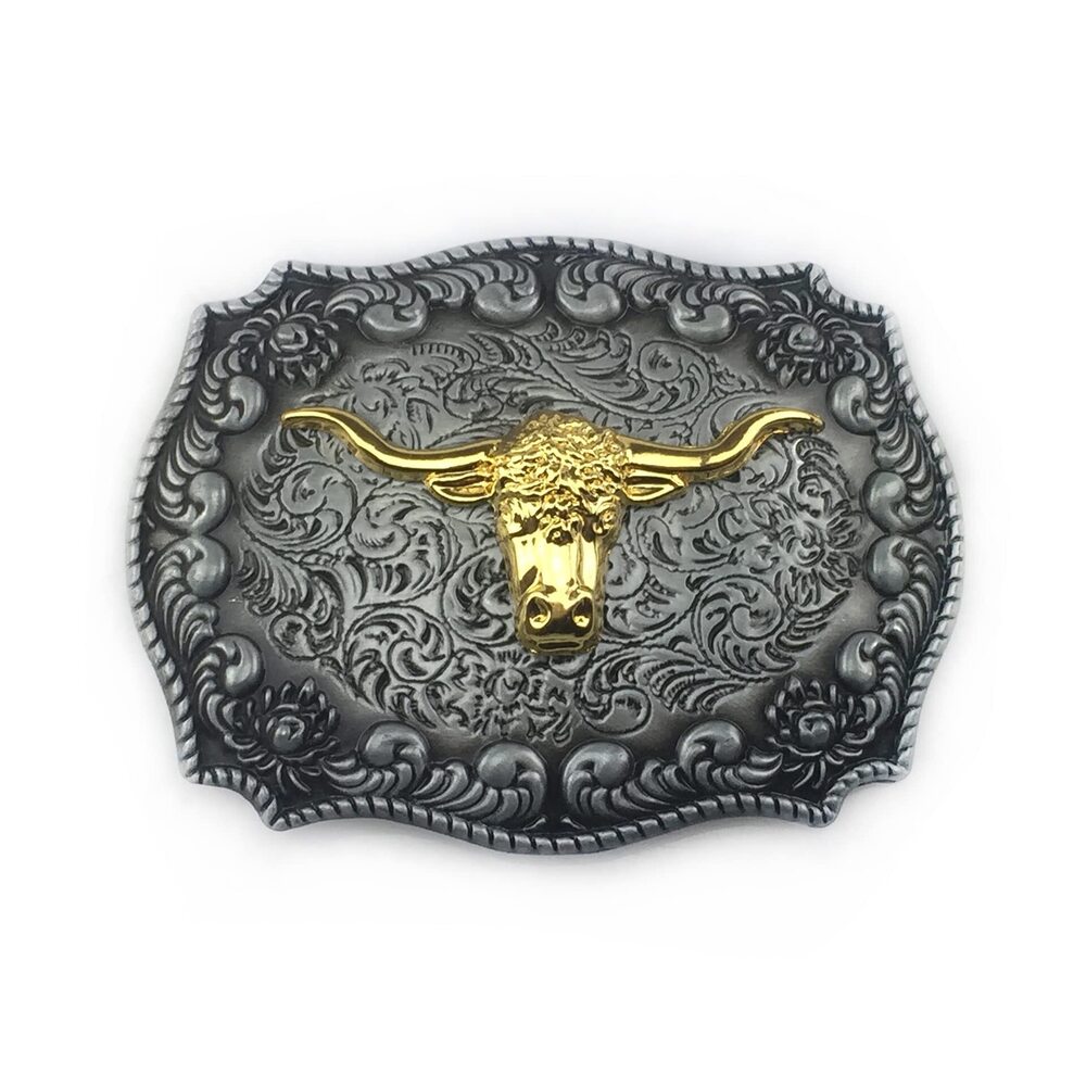 8316 Long Horn Bull Belt Buckles , Western Cowboy Belt Buckle Birthday